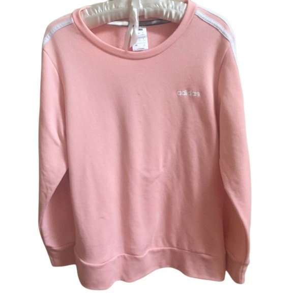 Adidas Climalite Peach Triple Striped Pullover Sweatshirt Sz L - Picture 7 of 11